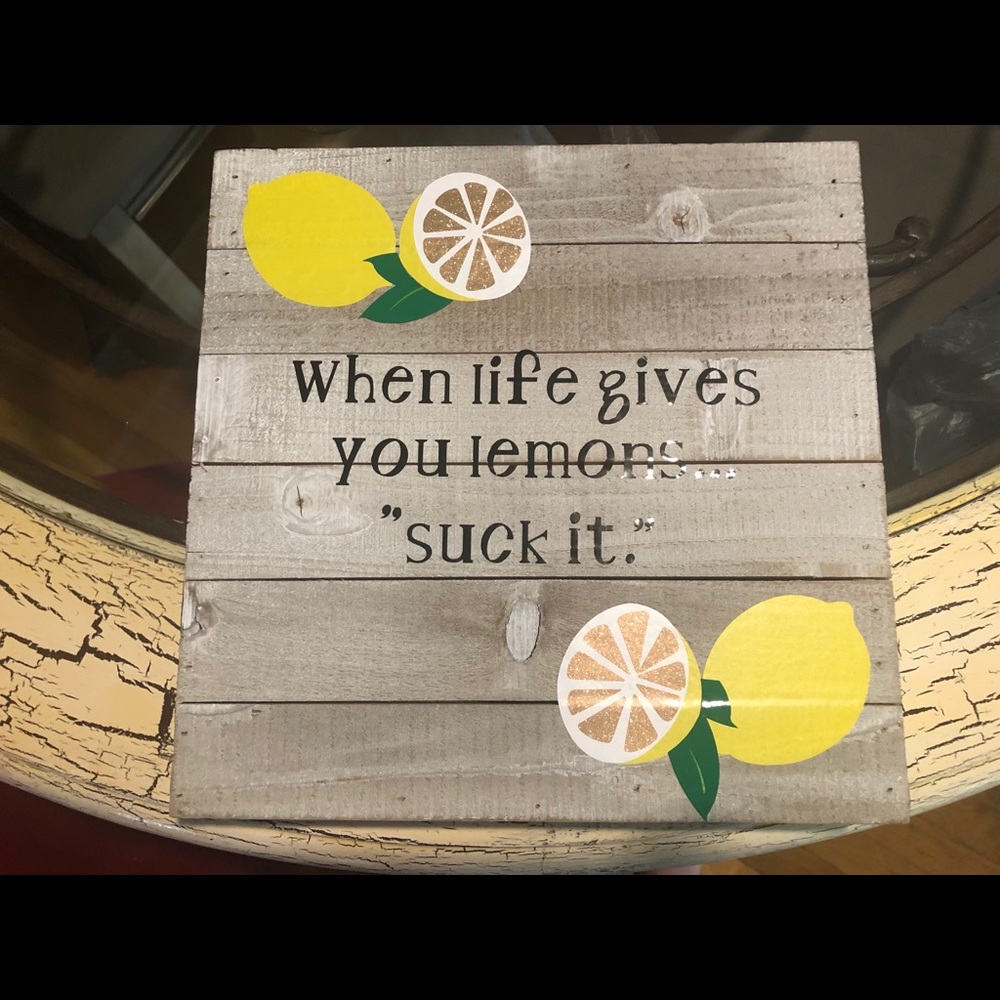 Home decor lemon sign